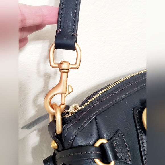 New Dooney Bourke Florentine Leather Medium Mail Satchel Black - Picture 10 of 10